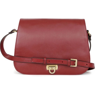 Hexagona kožená crossbody kabelka 111806 2600-Carmin červená
