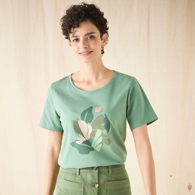 Blancheporte Tričko s krátkymi rukávmi a potlačou lipová zelená