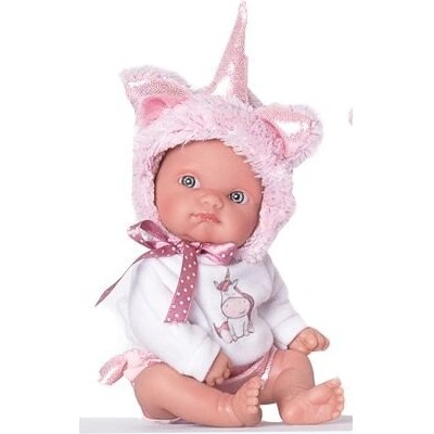 Antonio Juan 85105 Jednorožec ružový realistická bábätko s celovinylovým telom 21 cm