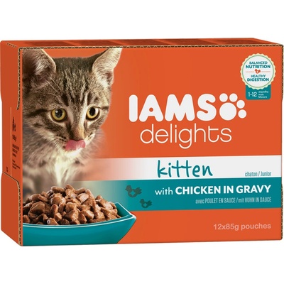 Iams Cat Delights Kitten & Junior 12 x 85 g