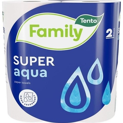 Tento Super Aqua kuchyňské papírové utěrky 2 vrstvy 2× 9,6 m 2 role
