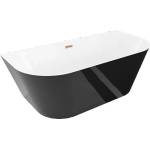 Mexen Oval Slim Свободностояща вана до стена 170 x 80 см, бяла/черна, преливник (52661708075-60)