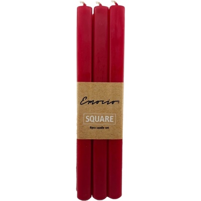 Z - TRADE s. r. o Z - TRADE s. r. o. Настолни свещи Emocio призматични 6 бр. 18x240 мм, червени