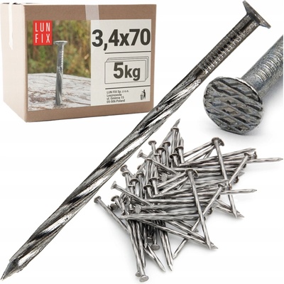 Lun Fix zkroucené hřebíky 70 mm 900 ks 5 kg