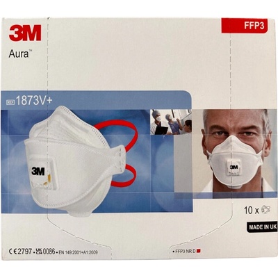 3M Aura filtračná polomaska pre zdravotníctvo s ventilom, FFP3 1873V+