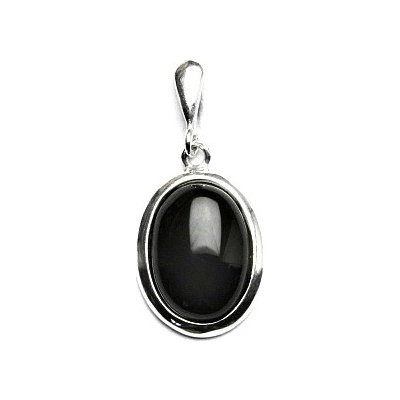 Čištín Stříbrný přívěsek onyx přírodní černý achát P 1454 22