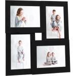 vidaXL Фоторамка колаж за 4 снимки (10х15 см), черна, МДФ (332774)