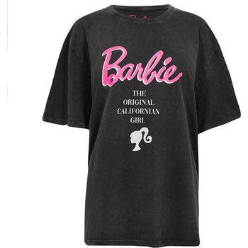 Character Тениска Character Barbie Back Graphic Acid Wash T-Shirt Charcoal - Charcoal