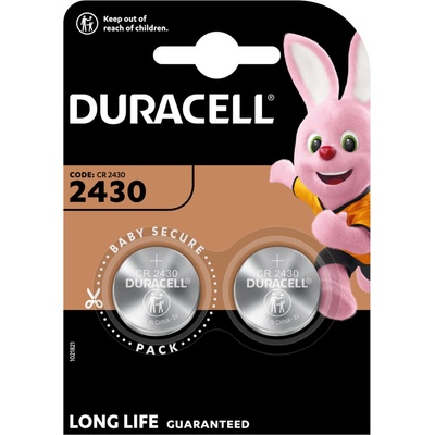 Duracell Бутонна батерия литиева duracell cr2430, 3v, 2 бр. в блистер, цена за 2 бр. батерии (dur-bl-cr2430-2pk)