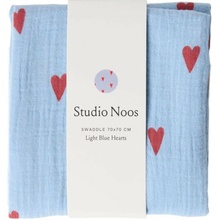 Studio Noos Swaddle zavinovačka Print Medium Blue Hearts