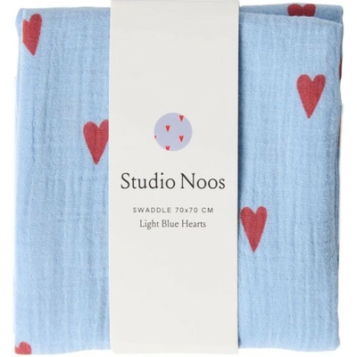 Studio Noos Swaddle zavinovačka Print Medium Blue Hearts