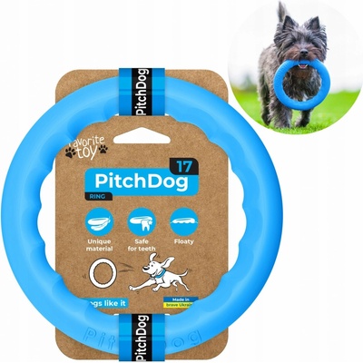 PitchDog Tréninkový kruh pre psov 17 cm modrý