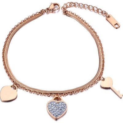 Victoria Filippi Stainless Steel ocelový Leah Gold srdce klíč NRB19020-1/21 Zlatá