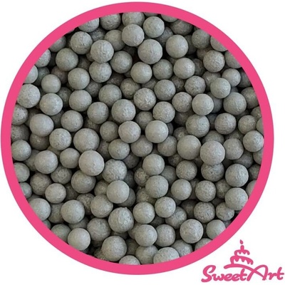SweetArt cukrové perly stříbrné matné 5 mm 80 g