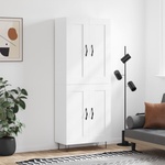 vidaXL Висок шкаф, бял, 69, 5x34x180 см, инженерно дърво (3199713)