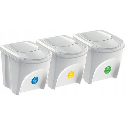 Prosperplast Kôš na triedený odpad SORTIBOX II 3x25l popolavo šedý