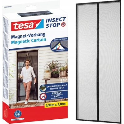 Tesa Síť magnetická proti hmyzu do dveří, černá 90 x 210 cm – Zbozi.Blesk.cz