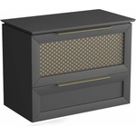 Krofam Златисто/черен комплект висящи шкафове Krofam Chic 80 см, плот Krofam Oxford 80 см (144-0104+156-0102)