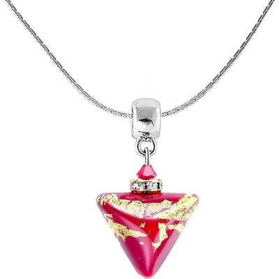 Lampglas Vášnivý náhrdelník passionate story triangle s 24-karátovým zlatom v perle NTA6