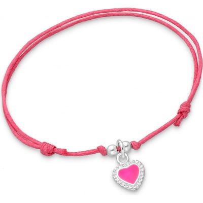 Bangles.cz náramek Růžové Srdce & šňůrka 3027
