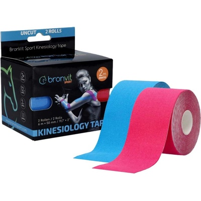 BronVit SPORT KINESIO TAPE SET modrá,ružová 5 cm x 6 m