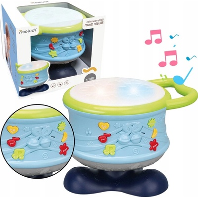LEAN Toys Interaktivní hudební bubínek vzdělávací světla zvuky modrý