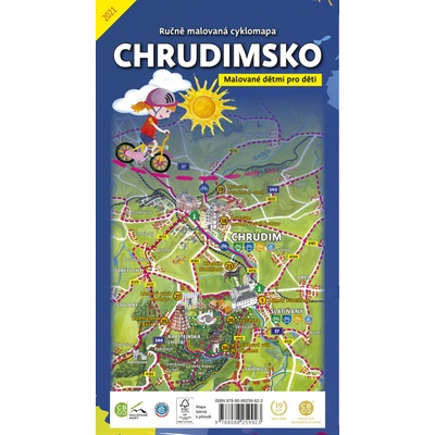 Ručně malovaná cyklomapa Kladensko