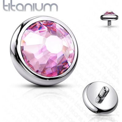 S4U Náhradní kamínek k labretě TITAN, závit 1,2 mm, 3mm (růžová) TIT1076-03P