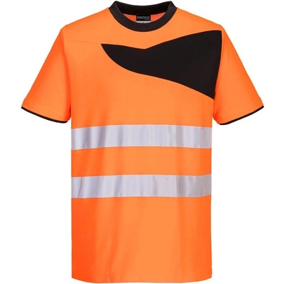 Portwest tričko PW213 Hi-Vis S/S krátký rukáv reflexní Oranžová/čierna XL