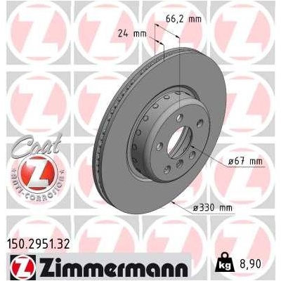 Brzdový kotouč ZIMMERMANN 150.2951.32 | Zboží Auto