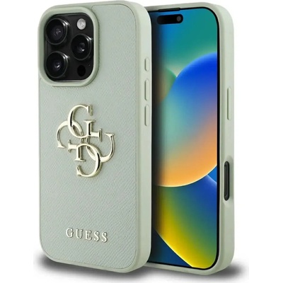 GUESS Калъф Guess Grained Big 4G Logo Small Classic Logo за iPhone 16 Pro Max - зелен (3666339425005)