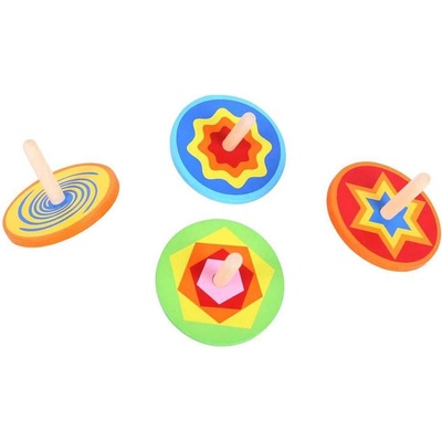 Bigjigs Toys Dřevěná barevná káča 1 ks