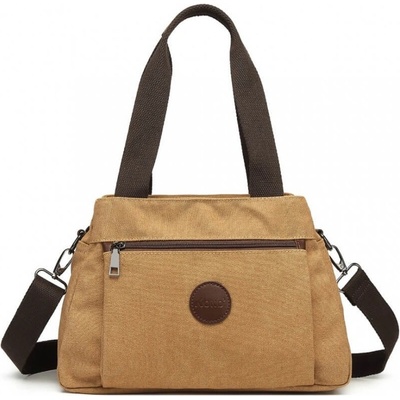 KONO Plátěná kabelka crossbody hnědá