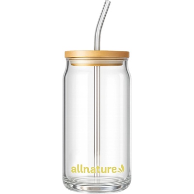 Allnature Pohár so slamkou, 480 ml