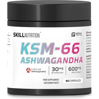 Skill Nutrition Ashwagandha KSM-66 Extrakt 200 mg 90 rastlinných kapsúl