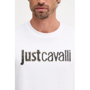 Just Cavalli Памучна тениска Just Cavalli в бяло с принт 79OAHT16 CJ500 (79OAHT16.CJ500)