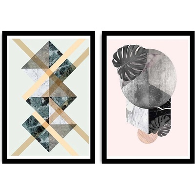 Wallity Sada nástěnných obrazů Profitola 36x51 cm 2 ks bílá/šedá