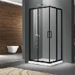 Fluminia Mediterraneo Hector Черна квадратна душ кабина с плъзгащи се врати 90x90 черна 200 см (S02RE02BL 90X200)