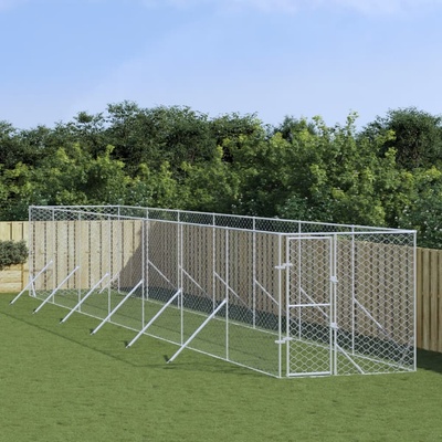 vidaXL Venkovní psí výběh stříbrný 200 x 1400 x 200 cm pozinkovaná ocel 9799.3190454 – Zbozi.Blesk.cz