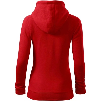 Mikina dámska trendy zipper s kapucňou červená