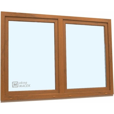 KNIPPING Plastové okno - 70 AD, 1800x1200 mm, O/OS sloupek, zlatý dub Barva, imitace: zlatý dub/bílá (jednostranně)