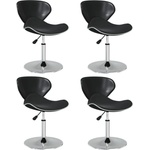 vidaXL Tрапезни столове, 4 бр, черни, изкуствена кожа (3088576)