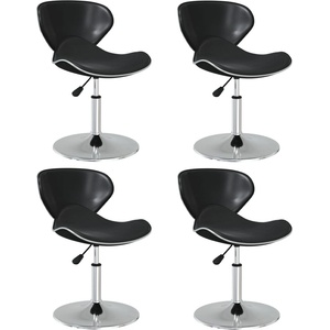 vidaXL Tрапезни столове, 4 бр, черни, изкуствена кожа (3088576)