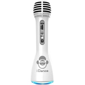 iDance Детски Bluetooth микрофон със светлини и тонколона, бял