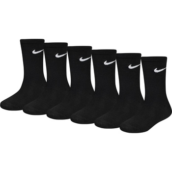 Nike Детски чорапи Nike 6 Pack of Crew Socks Childrens - Black