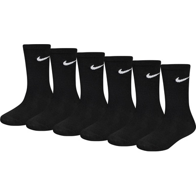 Nike Детски чорапи Nike 6 Pack of Crew Socks Childrens - Black