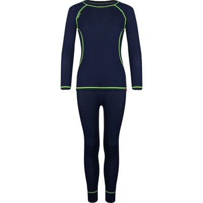 Dětské funkční merino prádlo, trollkids baselayer set navy viper green