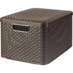 Keter Кошница от ратан с капак, 30л, тъмнокафява, CURVER "Style L" 205861 (205861)