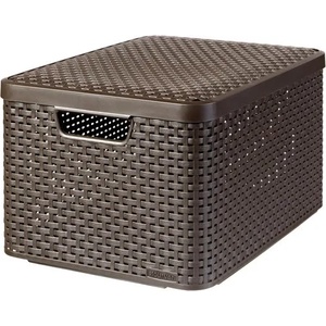 Keter Кошница от ратан с капак, 30л, тъмнокафява, CURVER "Style L" 205861 (205861)