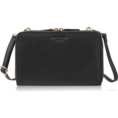 Čierna malá dámska crossbody kabelka so zlatým kovaním Fotima